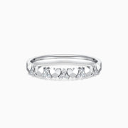 Round Cut Moissanite Diamond Unique Wedding Band Mapple Gems